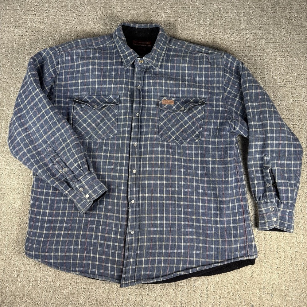 VTG 90's Five Brothers Tallman Pearl Snaps Plaid Flannel Shacket Mens XL